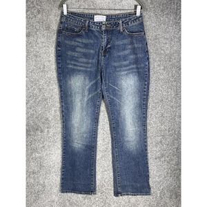 Vintage Steve & Barrys‎ Womens Classic Dungarees Straight Leg Jeans Size 12 Blue
